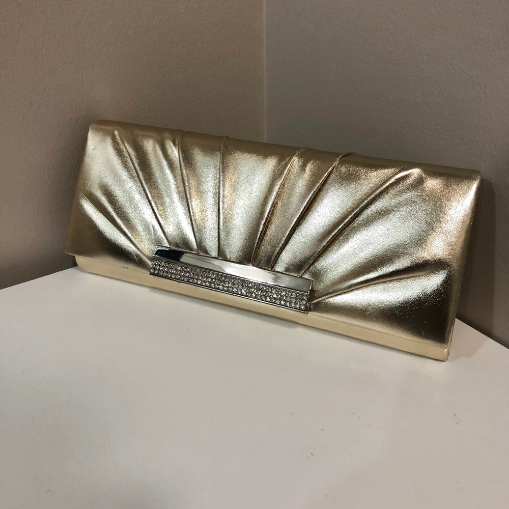Champagne Gold Rhinestone Clutch